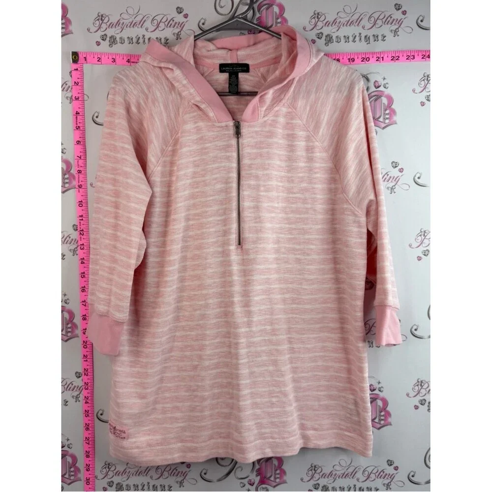 Lauren Ralph Lauren sweater hoodie Light Pink Half-Zip Hooded Pullover